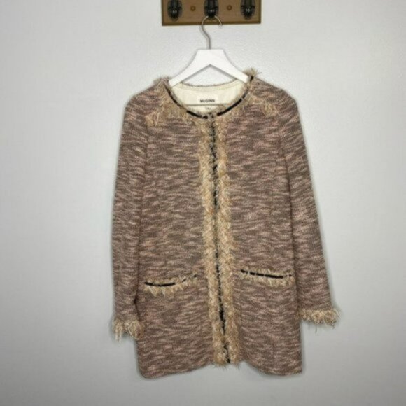 McGinn Sheila Pink and Black Tweed Zip Up Jacket - Picture 2 of 8